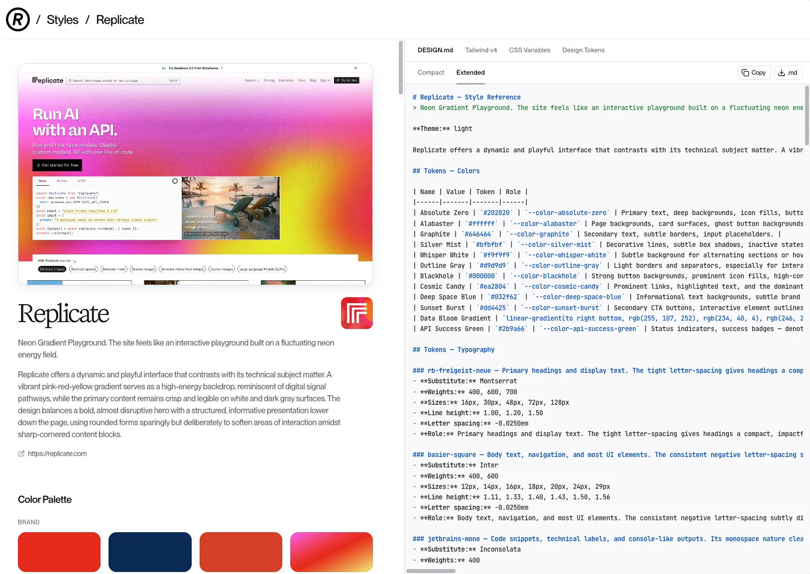 Refero Styles resource preview